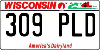 WI license plate 309PLD