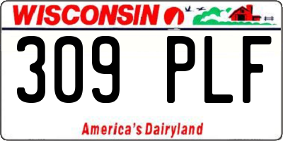 WI license plate 309PLF