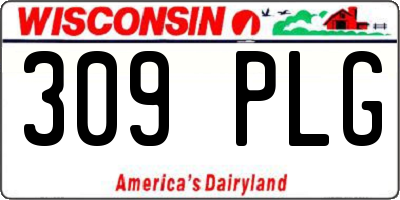 WI license plate 309PLG