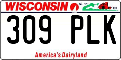 WI license plate 309PLK
