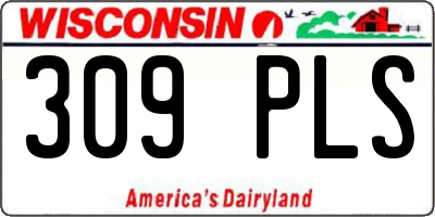 WI license plate 309PLS