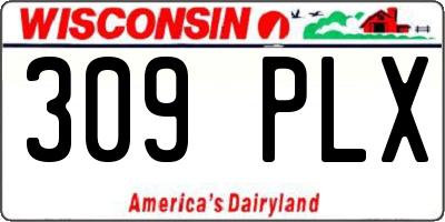 WI license plate 309PLX