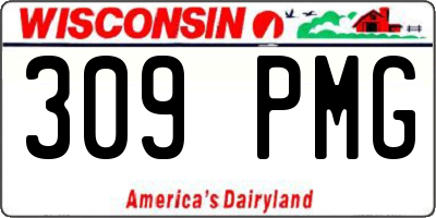 WI license plate 309PMG