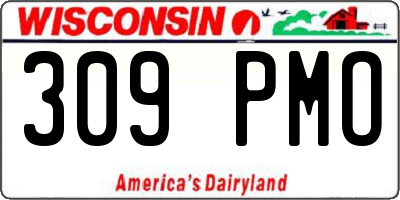 WI license plate 309PMO