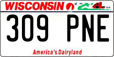 WI license plate 309PNE