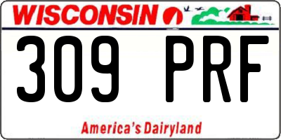 WI license plate 309PRF