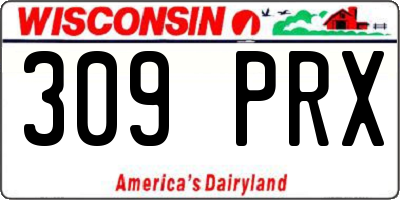 WI license plate 309PRX