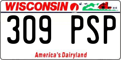 WI license plate 309PSP