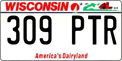 WI license plate 309PTR