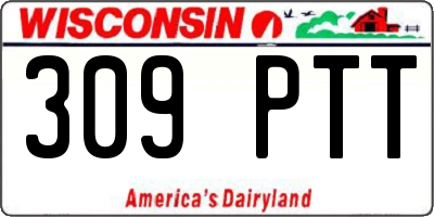 WI license plate 309PTT