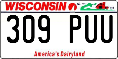 WI license plate 309PUU
