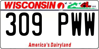WI license plate 309PWW