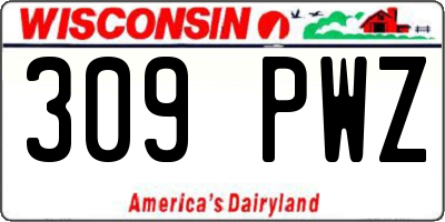 WI license plate 309PWZ