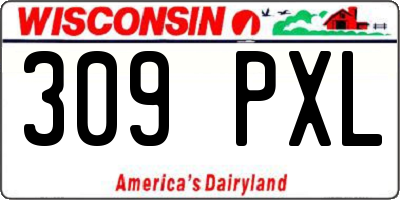 WI license plate 309PXL
