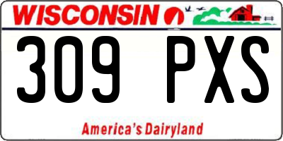 WI license plate 309PXS