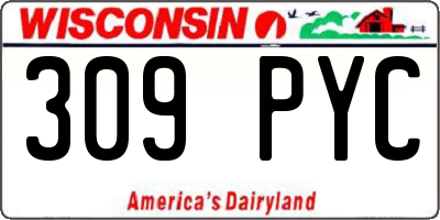 WI license plate 309PYC