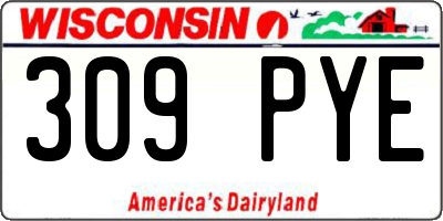 WI license plate 309PYE
