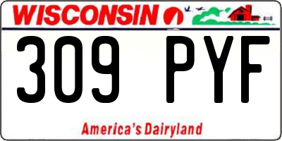 WI license plate 309PYF