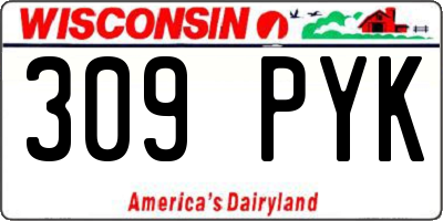 WI license plate 309PYK