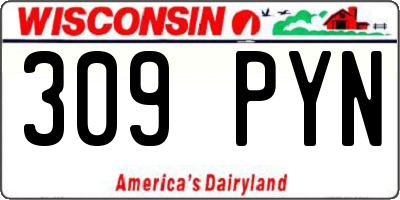 WI license plate 309PYN