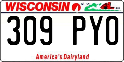 WI license plate 309PYO