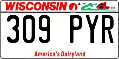 WI license plate 309PYR