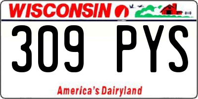 WI license plate 309PYS
