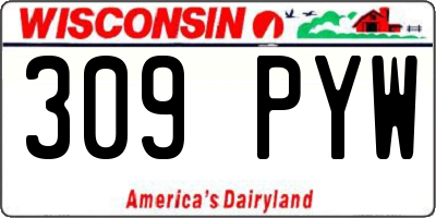 WI license plate 309PYW
