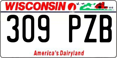 WI license plate 309PZB