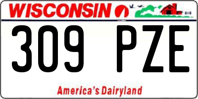 WI license plate 309PZE