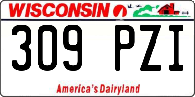 WI license plate 309PZI