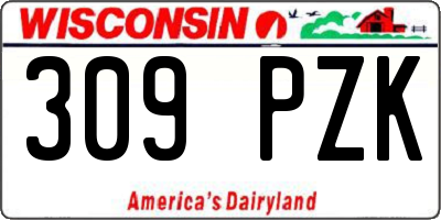 WI license plate 309PZK