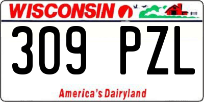 WI license plate 309PZL