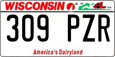 WI license plate 309PZR