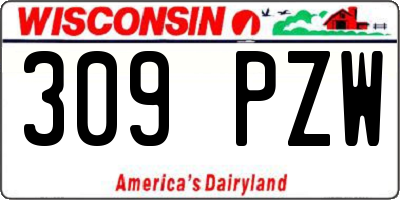 WI license plate 309PZW