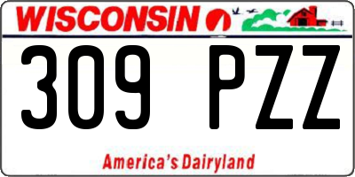 WI license plate 309PZZ
