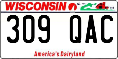 WI license plate 309QAC