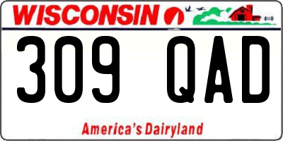 WI license plate 309QAD