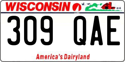 WI license plate 309QAE