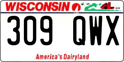 WI license plate 309QWX