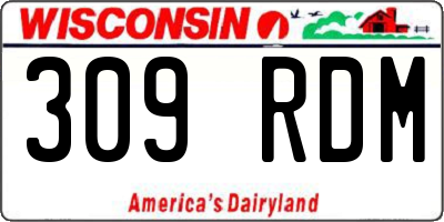 WI license plate 309RDM