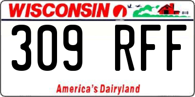 WI license plate 309RFF