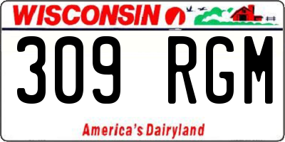 WI license plate 309RGM