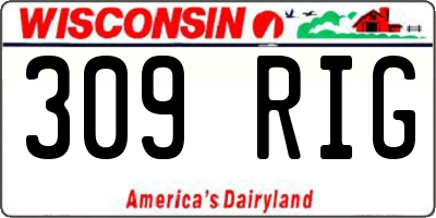 WI license plate 309RIG