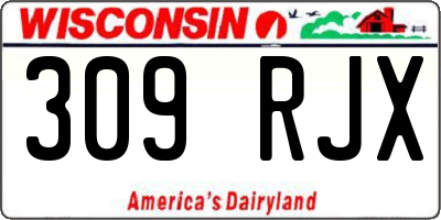 WI license plate 309RJX