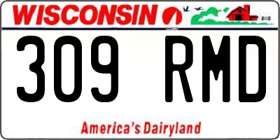 WI license plate 309RMD