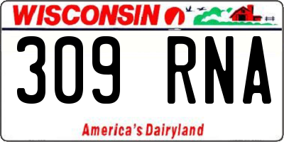 WI license plate 309RNA