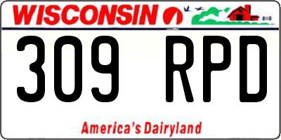 WI license plate 309RPD