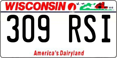 WI license plate 309RSI