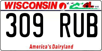 WI license plate 309RUB
